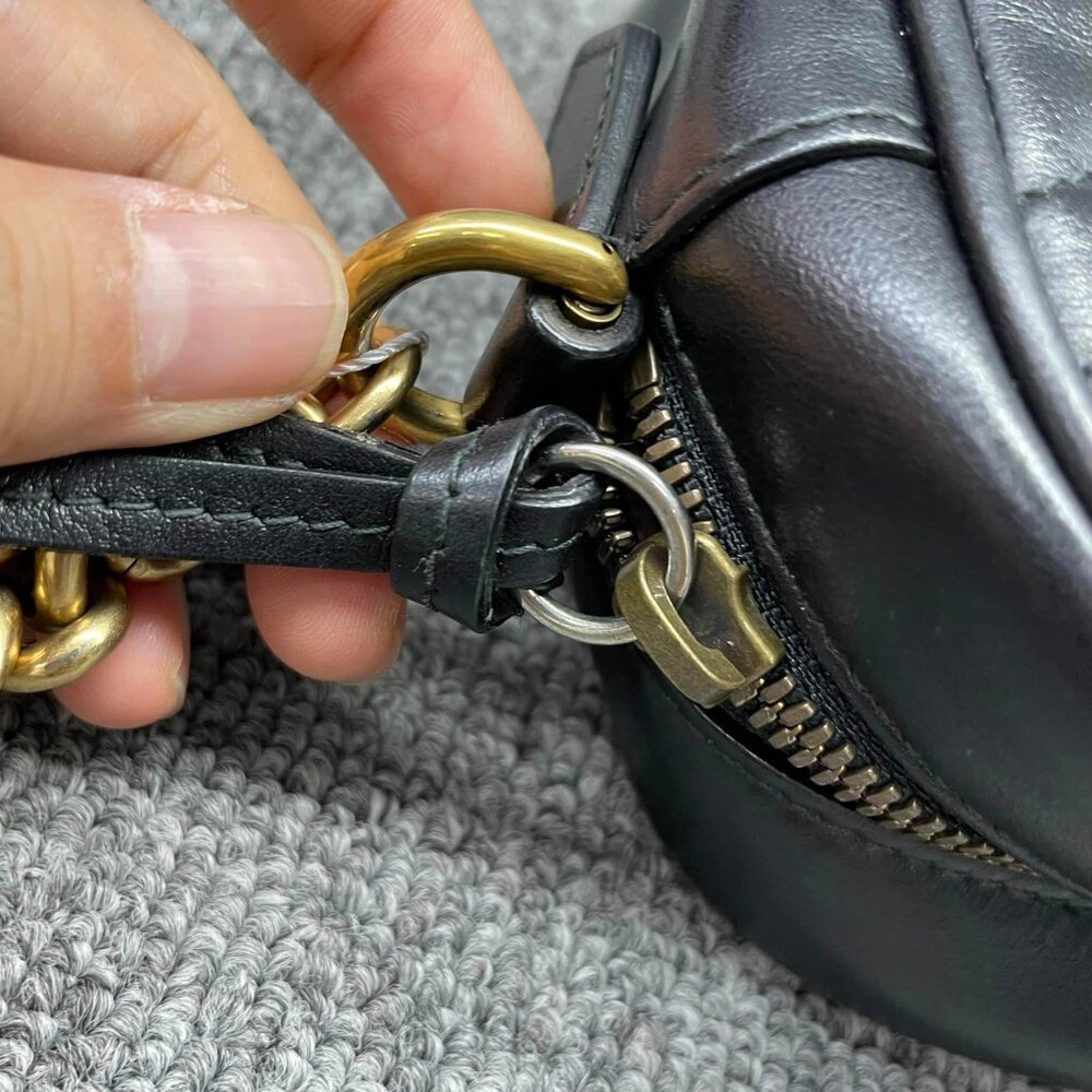 100% Authentic GUCCI Black Marmont Leather Shoulder Bag - Picture 10 of 14